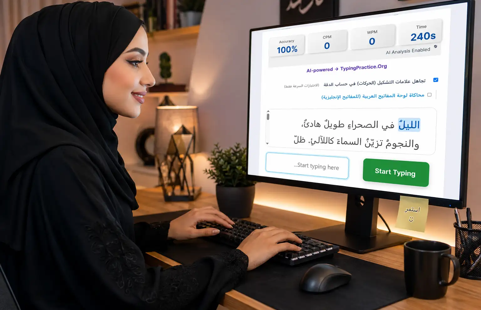 Arabic Typing Practice and test