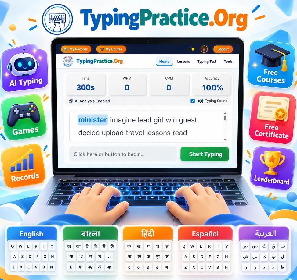 Typing Practice Online |TypingPractice.org
